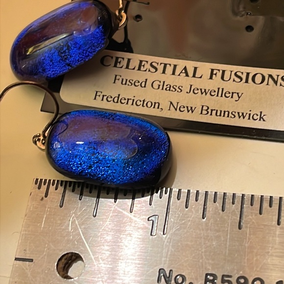 NWOT fused glass earrings - Picture 3 of 3